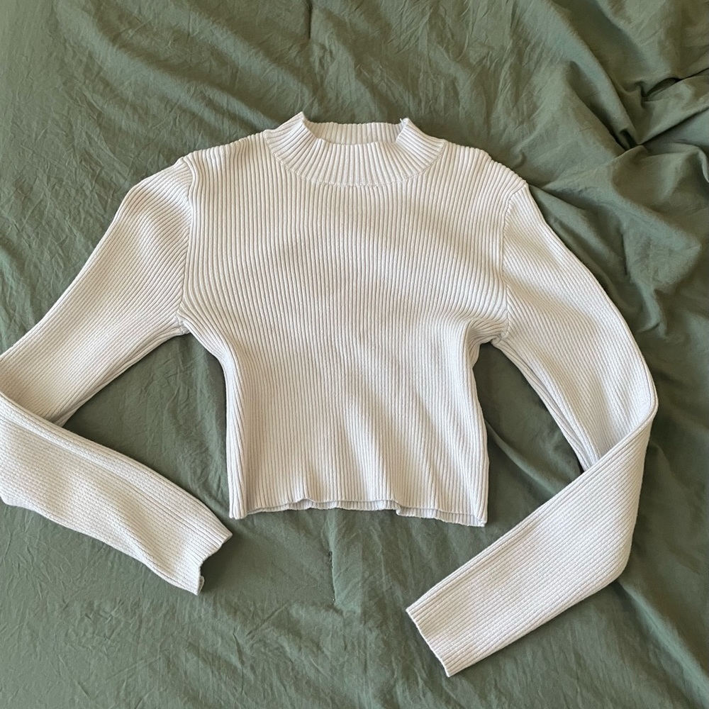 Cropped mock neck long sleeve